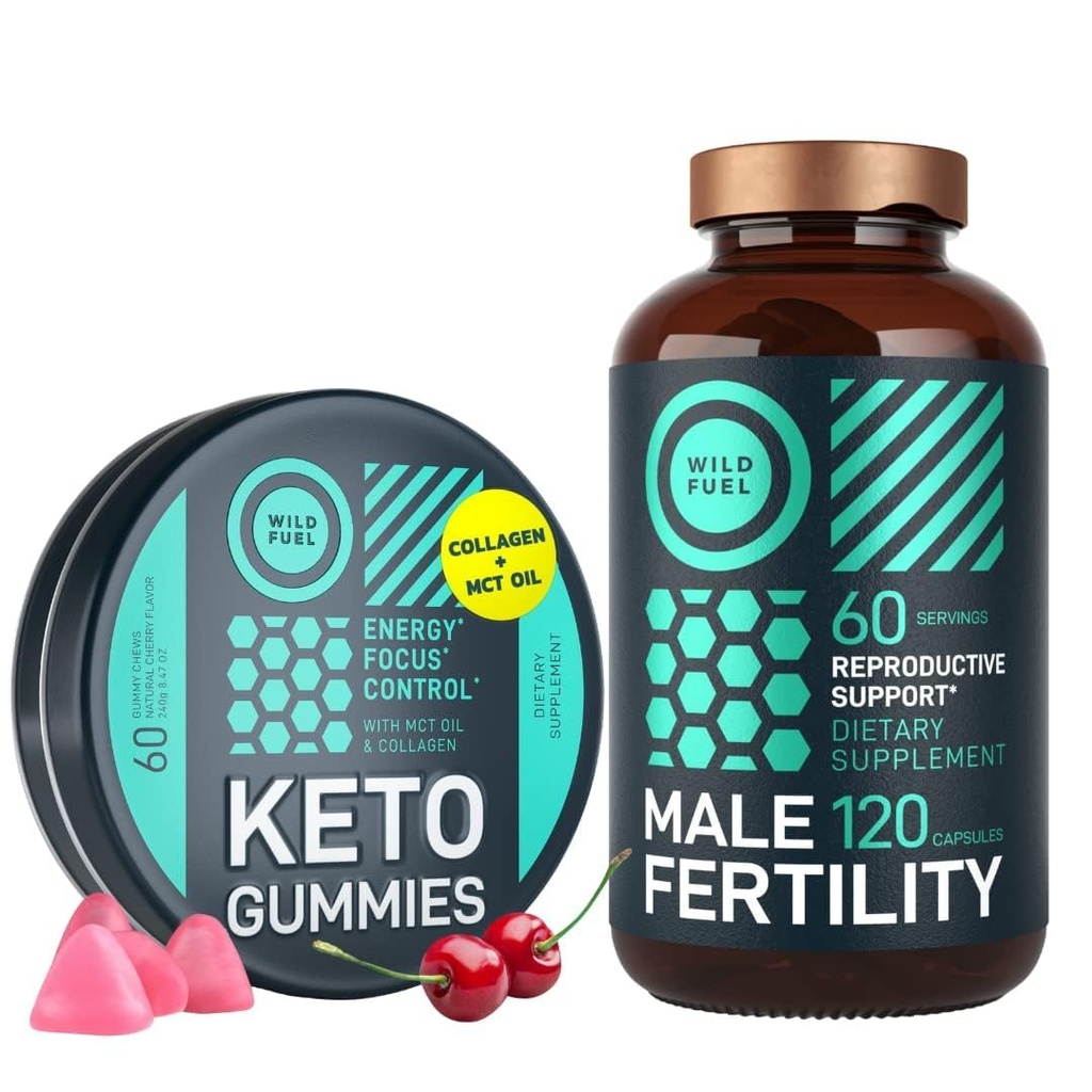Metsik KÜTUS Meeste viljakuse täiendus ja Keto Gummies Tervise- ja Energiapakett