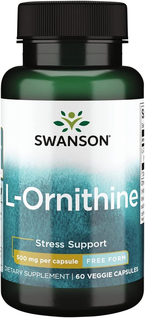 Swanson L- Ornitiin Aminohape 500 milligrammi 60 Veg Kapslit