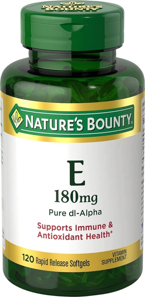 Looduse Bounty Vitamiin E 400 IU Softgels Puhas DL-Alpha 120 Soft Gels (Pakk 2)