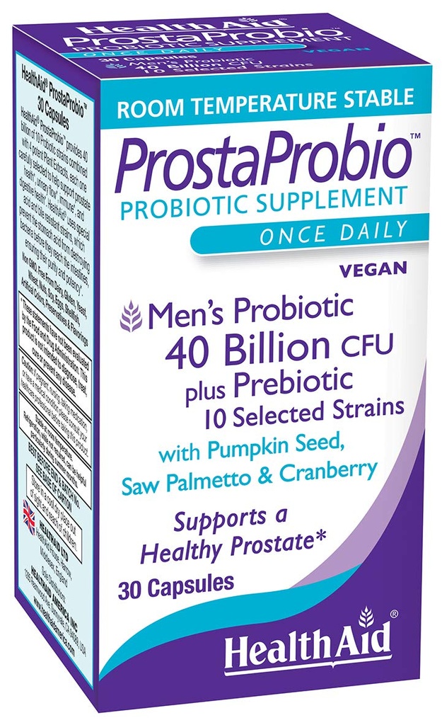 ProstaProbio meeste igapäevane probiootikum - 10 tüve prebiootikumi, kõrvitsaseemne, saw Palmetto ja Jõhvikaga | 30 kord päevas taimetoitlast eesnäärme ja kuseteede tervise toetamiseks