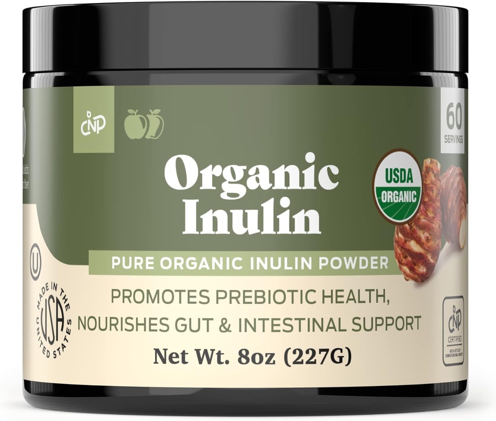 Puhas orgaaniline inuliinipulber 8oz ja seedeensüümid 100 kapslit