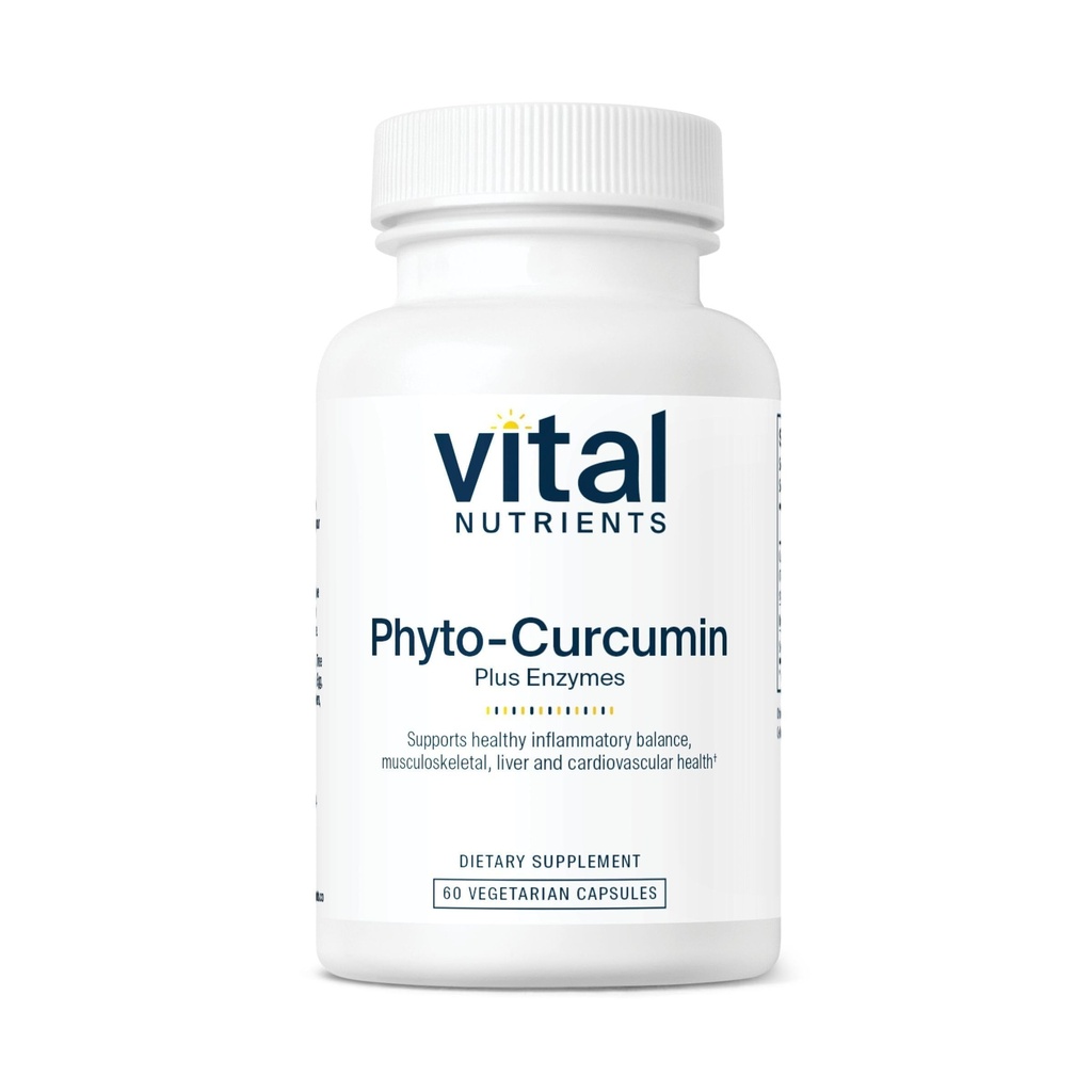 Elutähtsad toitained Phyto-Curcumin Plus ensüümid | kurkumiini toidulisandid fütosoomiekstraktiga | lihas-, luu-, maksa- ja südametervise toetamine * | Gluteen, piimatooted, sojavaba | 60 kapslit