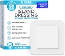 JJ CARE Adhesive Island Dressing [Pakk 50], 6x6 Sterile Bordered Gauze Kleit, Hingeldatav Saare Haava Riietus Individuaalselt Pakitud Väga Absorbentne Mitte-Stick Center Pad