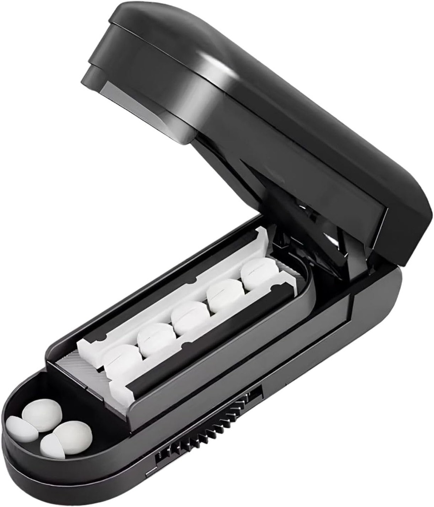 Pill Cutter, Pill Cutter Splitter väikestele ja väikestele pillidele, lõigatud pillid, vitamiinid, tabletid, reguleeritav pillide lõikamine väikestele või suurtele pillidele varjatud Sharp roostevabast terasest plaat, Travel Size