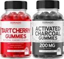 Tart Cherry (90 Gummies) Uric Acid Level Support Võimas antioksüdant Selleri Seemned ja Aktiivsüsi (60 Gummies) Tervislik Detox & Cleanse - Formuleeritud orgaanilise kookospähkli riiulid - USA Made