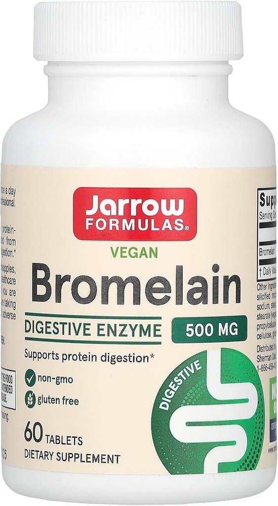 Jarrow Formulas® Bromelain tabletid, 500 mg toidulisand valgu seedimiseks, 60 tabletti, 60 päeva pakkumine