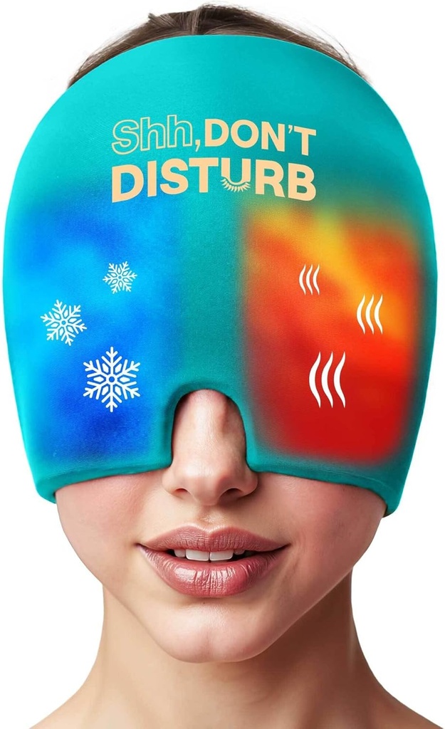 Migreen Relief Cold Cap - korduvkasutatav Gel Ice Pack Head Wrap peavalu, Puffy Eyes, Siinus Surve, Hangover - 360° Compression Migreeni müts naistele ja meestele - jahutuskork pinge ja stressi leevendamiseks
