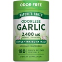 Looduse Tõde Lõhnatud Küüslaugu Softgels | 2400mg | 180 Count | Mitte-GMO & Gluteeni tasuta toidulisand