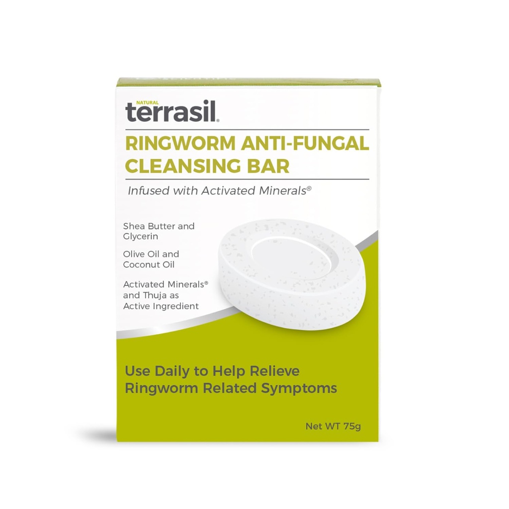 terrasil Seenevastane Ringworm Seep (75 g) Ring Worm Seep Baar looduslike koostisosadega, millel on kookosõli ja sheavõi, Ringworm Ravi inimestele Naha seentevastane seep, Dermatoloog Testitud