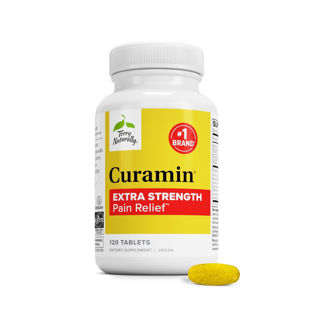 Terry loomulikult Curamin ekstra tugevus - kurkumiini ja boswellia lisa tervisliku ringluse toetamiseks - kurkumide lisand liigeste, lihaste tervise ja endorfiini tootmiseks - 120 tabletti