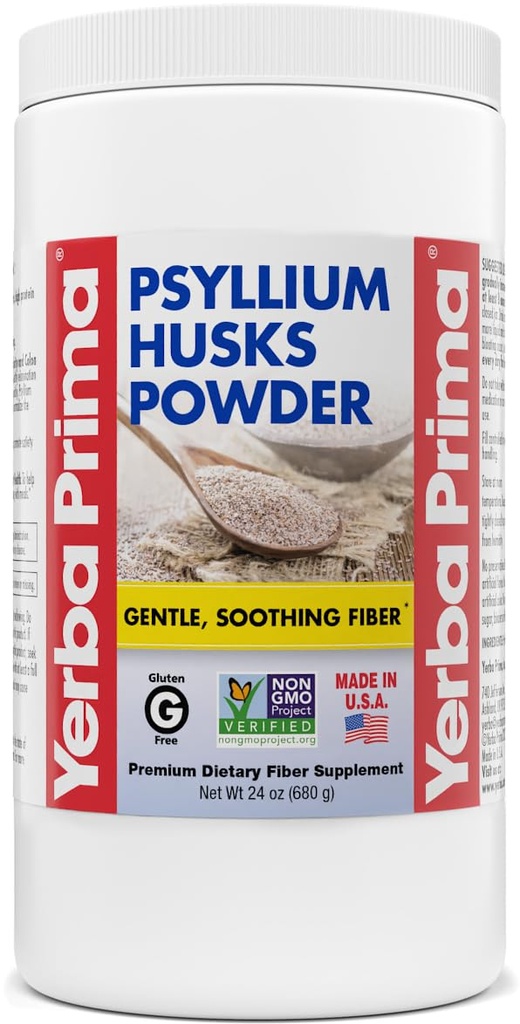Yerba Prima Psyllium Husk Pulber - 24 oz - Fine Ground, maitsestamata, suhkruvaba - Natural Fiber Supplement - ka küpsetamiseks - sisaldab nii lahustuv ja lahustumatu puiste Regularity Support