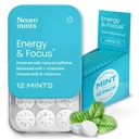 NeuroGum Energy Kofeiin Mints (144 tükki) - Suhkruvaba L-teaniin + looduslik kofeiin + Vitamiin B12 & B6 - Nootroopne energia ja fookuse täiendus naistele ja meestele - Keto & Vegan, piparmündi maitse