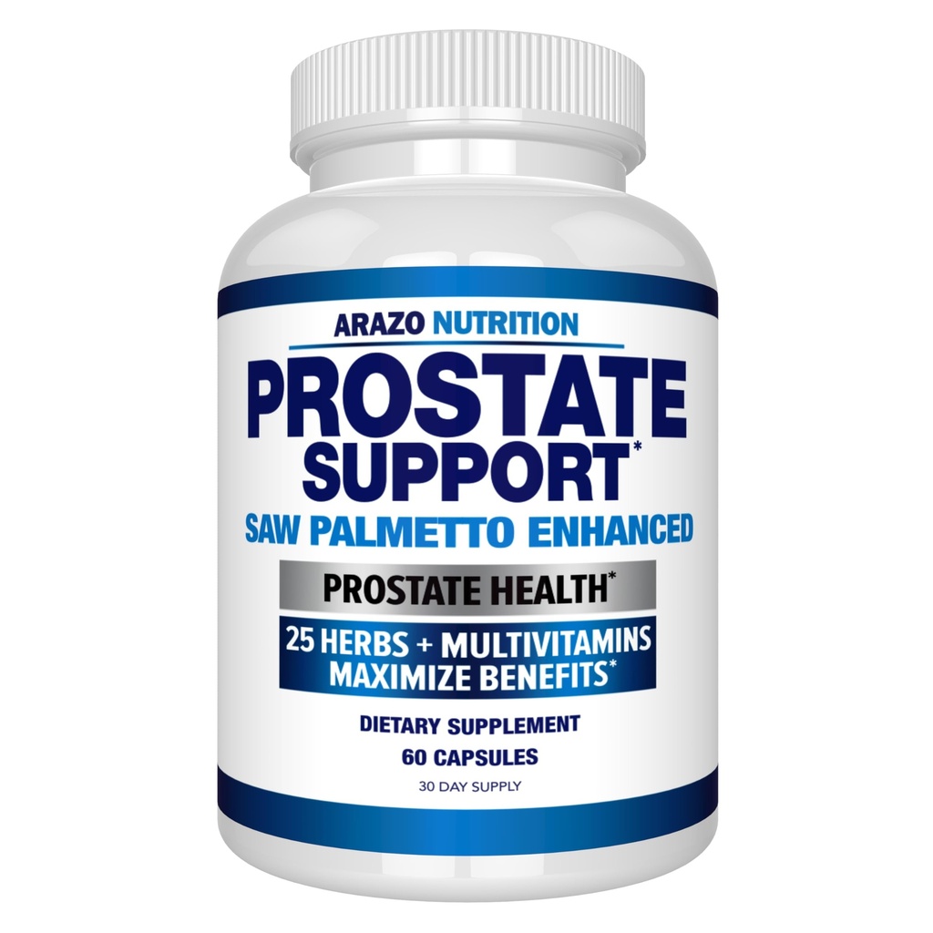 Arazo Nutrition Prostate Supplement - Saw Palmetto + 25 maitsetaimed - Vähendada sagedast urineerimist, vähendada juuste väljalangemist, toetada vastupidavust - Üks homöopaatiline Taimne ekstrakt Tervise Toidulisandid - Kapsel või Pill