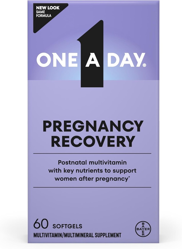 ONE A DAY Postnatal Complete Multivitamin for Post-Pregnancy with Folic Acid and Omega-3 DHA, 60 Count (Packaging May Vary)