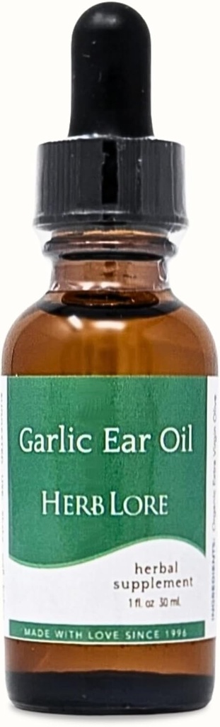 Küüslaugukõrvaõli tilgad - Soothes Kuiv, sügelev või ummistunud kõrvad lastele ja täiskasvanutele - 1 fl oz - Herb Lore
