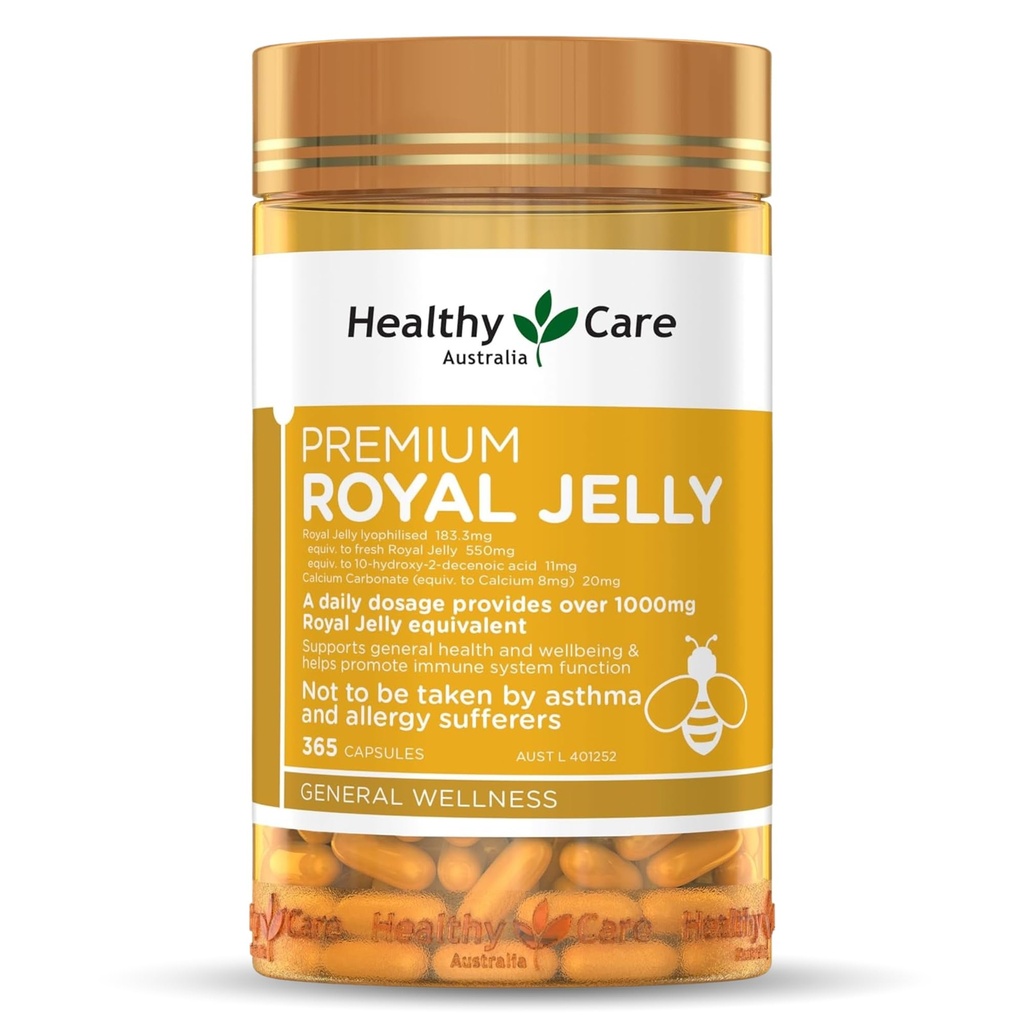 Tervislik hooldus Royal Jelly 1000 365 kapslid täiendused valmistatud Austraalias