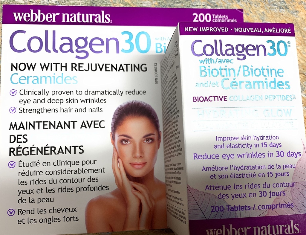 Webber Naturals kollageen 30 koos biotiini ja seramiididega, 200 tabletti