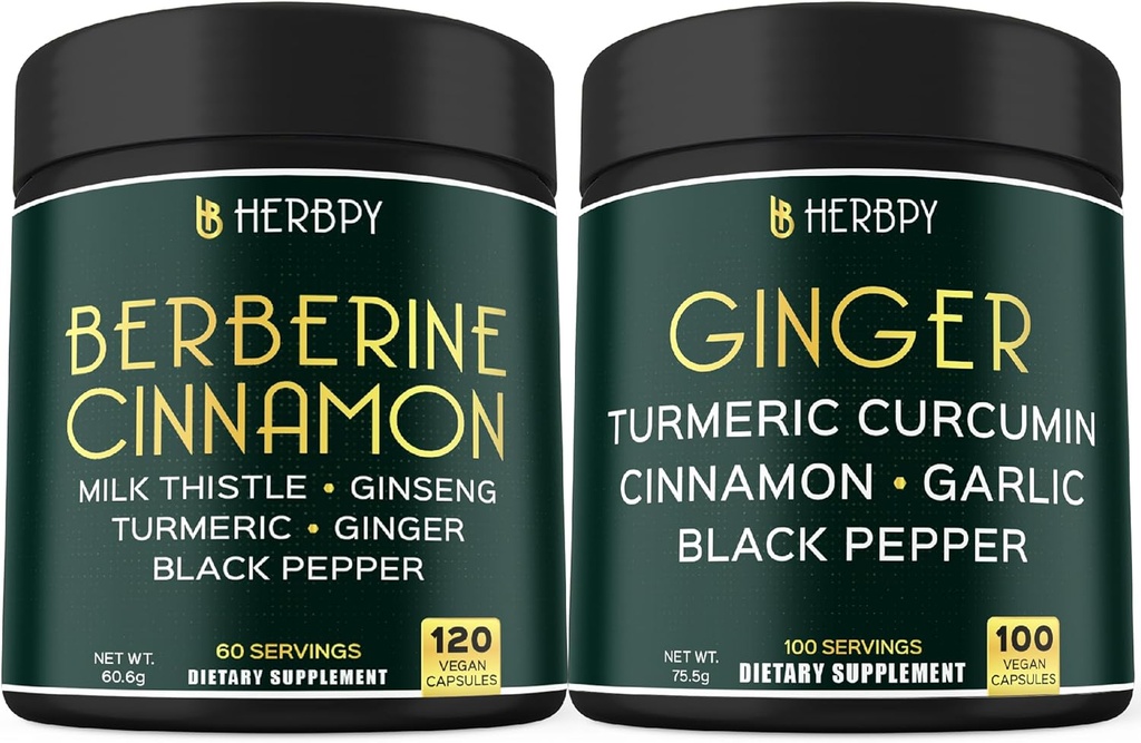 Bundle 7in1 Berberine HCl & 5in1 ingveri lisand - immuunsuse, seedimise ja südame tervise toetamine