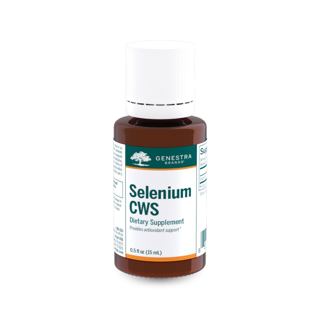 Genestra Brands Selenium CWS | Antioksüdandi toitainete toetus aitab kaitsta oksüdatiivse stressi eest | 0,5 fl. oz.