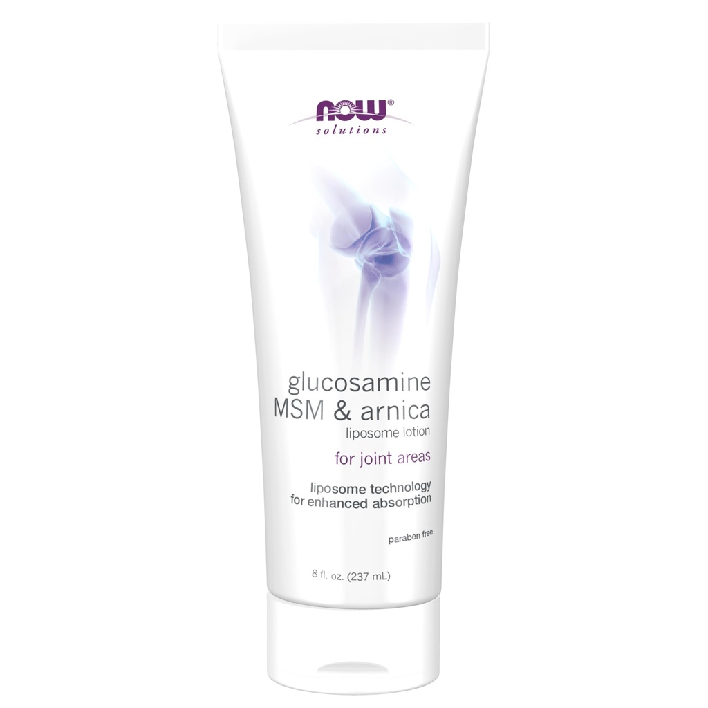 NOW Foods Solutions, Glükoosamiin, MSM ja Arnica Liposome Lotion, ühiste piirkondade jaoks, Liposome tehnoloogia täiustatud imendumiseks, 8-kordne