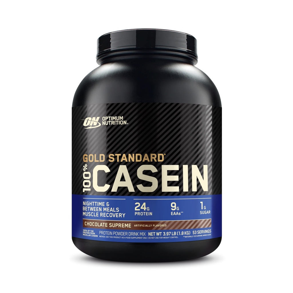 Optimum Nutrition Gold Standard 100% Micellar kaseiini valgu pulber, aeglane seedimine, aitab hoida teid täis, üleöö lihaste taastumine, šokolaad kõrgeim, 4 naela (pakendamine võib varieeruda)