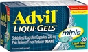 Advil Liqui-Gels Minis Valu leevendaja ja palaviku vähendaja, valuvaigistid täiskasvanutele ibuprofeeniga 200 mg valu leevendamiseks - 80 vedelat täidetud kapslit