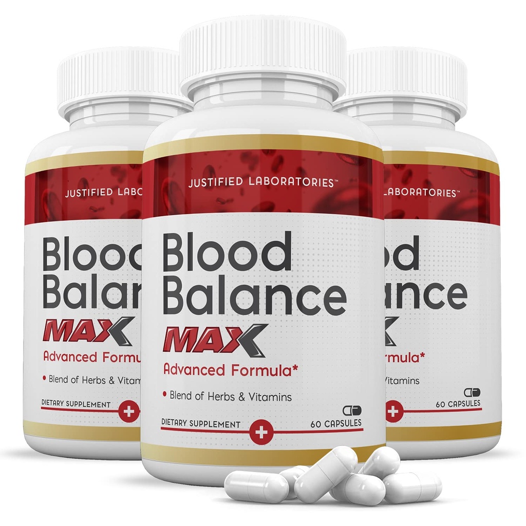 Põhjendatud Laboratories (3 Pack Blood Balance Max 1295MG Formula Supplement Pills 180 kapslit)