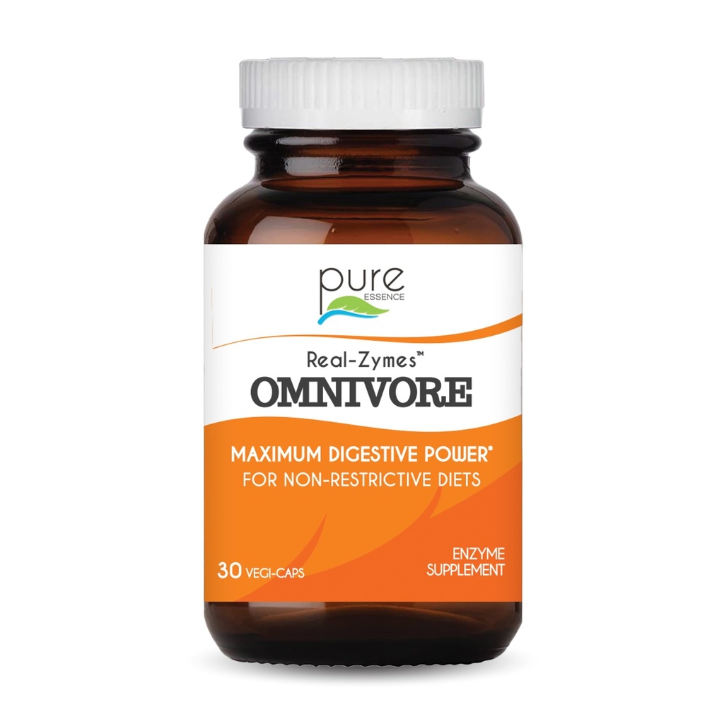 Real-ZymesTM OMNIVORE Seedeensüümide täiendus probiootikumidega parema seedimise jaoks - looduslik toetus puhumise, gaasi, Belchingi, kõhulahtisuse, kõhukinnisuse, IBS jne leevendamiseks - 30 kapslit
