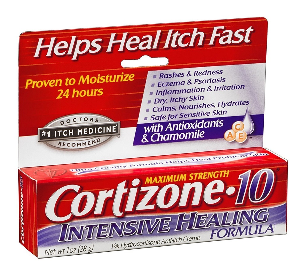 Kortisoon 10 Intensiivne tervendav valem Anti-Itch Cream, 1 Ounce iga, pakend 6