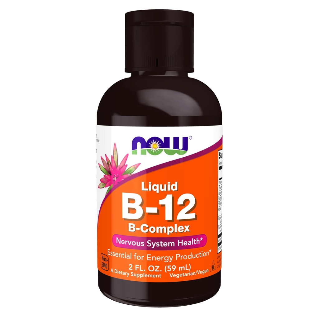 NOW Toidulisandid, vitamiin B-12 kompleksvedelik, energia tootmine *, närvisüsteemi tervis *, 2-kordne
