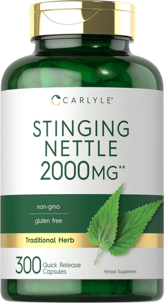 Carlyle Stinging Nettle Leaf Extract 2000mg | 300 kapslit | Non-GMO & Gluteeni tasuta täiendada