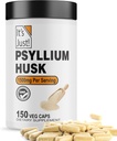 See on lihtsalt! - Psyllium Husk, toidulisand Fiber Supplement, Veggie kapslid, 1500mg per Serving, 150ct pudel (150 Count)