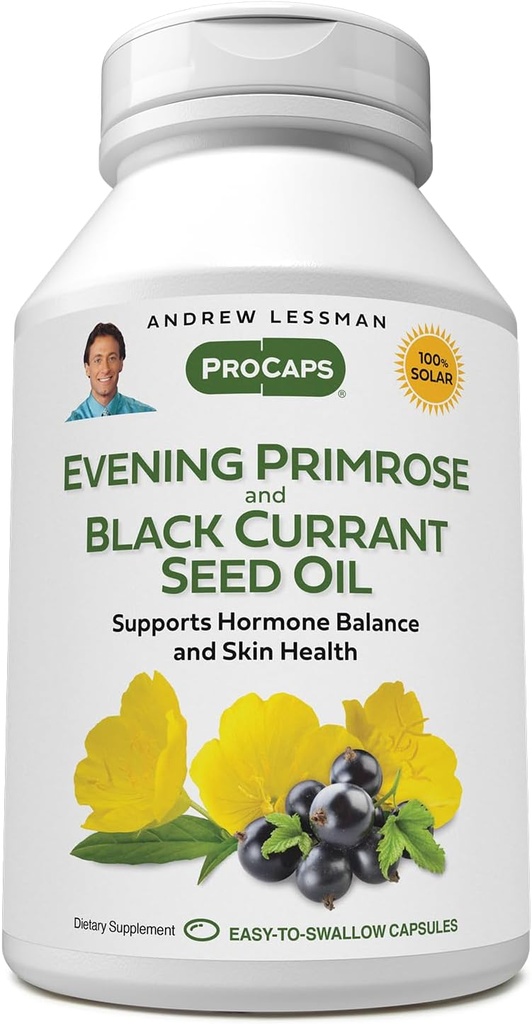 ANDREW LESSMAN Õhtune Primrose ja Black Sõstra seemneõli 360 Softgels - Soojendab füüsilist ebamugavust ja meeleolu Swings tõttu menstruaaltsükli, Gamma-Linolenic, Omega-6 rasvhapped, Ei Lisandid