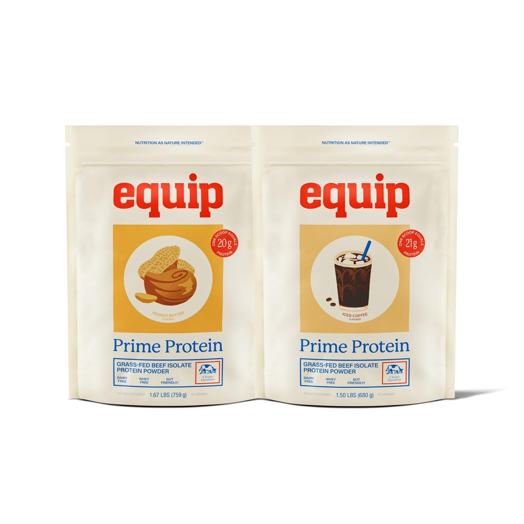 Equip Foods Prime Protein Powder Maapähklivõi & Prime Protein Powder Iced Coffee