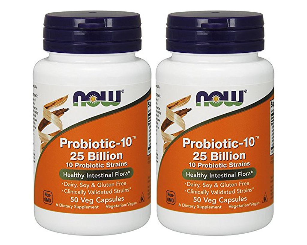 Nüüd toidud Probiootikum-10 25 miljardit 50 Vcaps (2 pudelit)