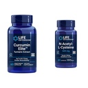 Eluea pikendamine kurkumiin Elite Turmeric Extract & N-Acetyl-L-Cysteine (NAC), Immune, Respiratory, Maksa Tervis, NAC 600 mg, Tugev antioksüdant Toetus, Vabad radikaalid, Lihtne imenduda, 60 kapslit