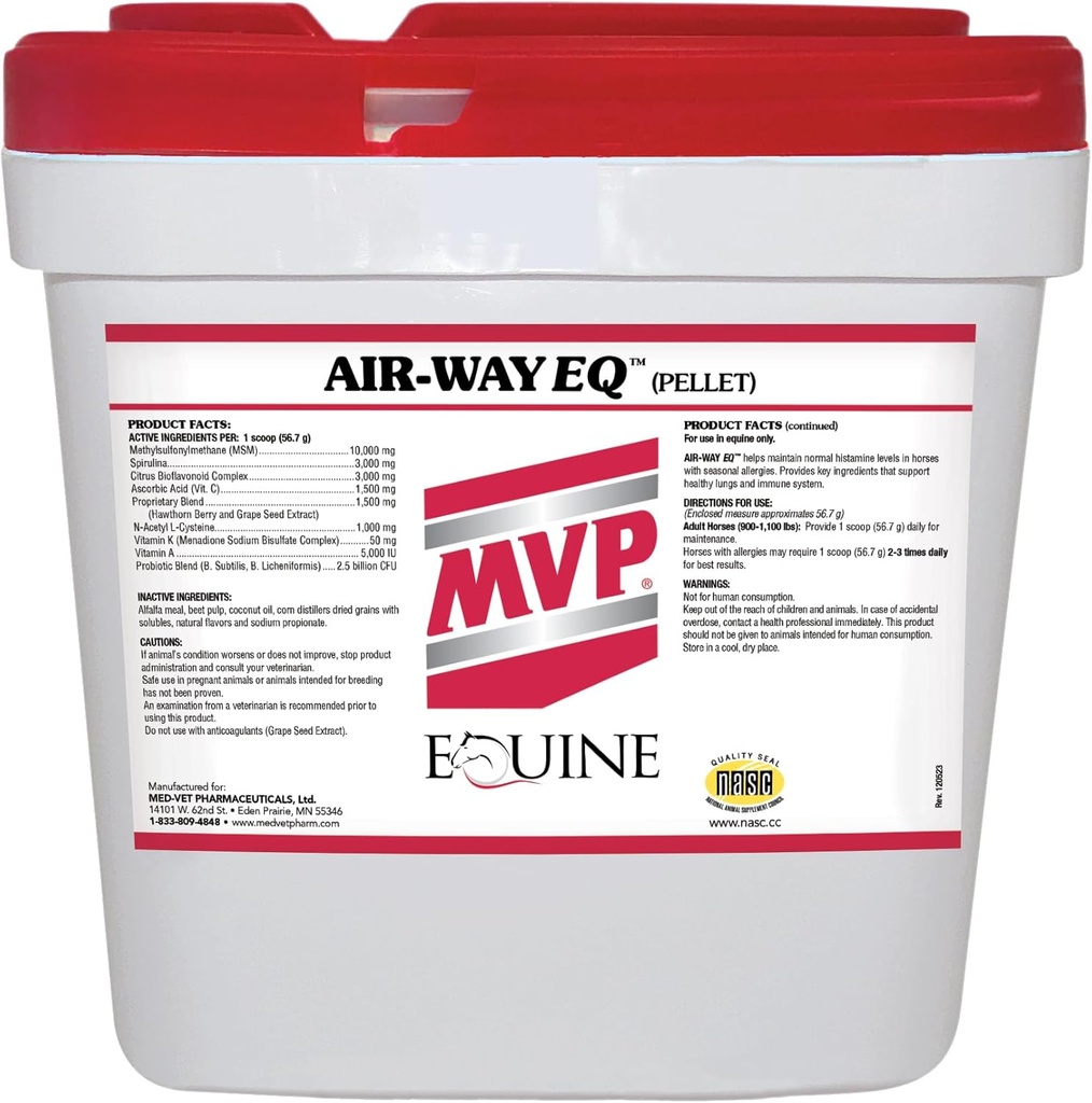 Air-Way EQ (20 lb) toetab tervislikku kopsufunktsiooni ja hooajalist allergiat hobustel