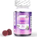 Elderberry Gummies Sambucus koos C-vitamiini immuunsuse lisandiga naistele ja meestele, Elderberry Flavor Gummy, 30 päeva pakkumine - 60 krahv