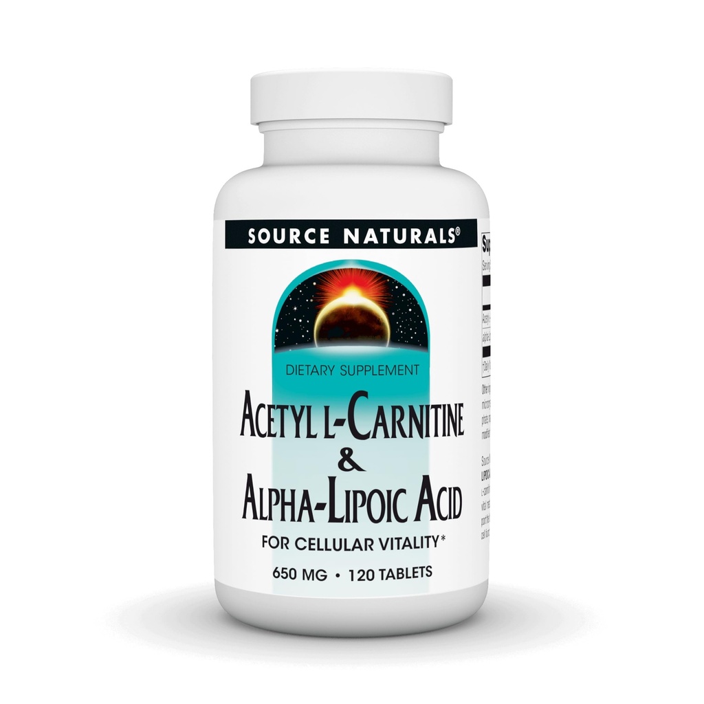 Allikas Looduslik atsetüül L-karnitiin ja alfa-lipohape 650mg - 120 tabletti