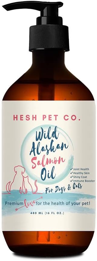 Premium Wild Alaska lõheõli koertele ja kassidele 16oz Nahk ja kate Looduslik vedel toidulisand lemmikloomadele, kalaõli, Omega 3, EPA + DHA rasvhapped liigese funktsiooni, immuunsuse ja südame tervise jaoks!