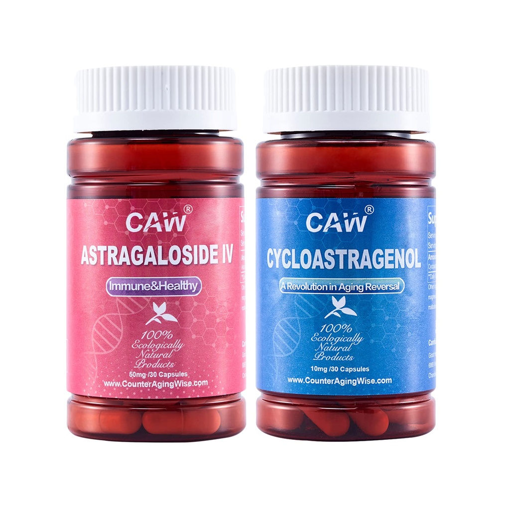 CAW Telomere Support Hüpersorptsioon Tsükloastragenool 10mg 30 kapslit ja Astragaloside IV 50mg 30 kapslit