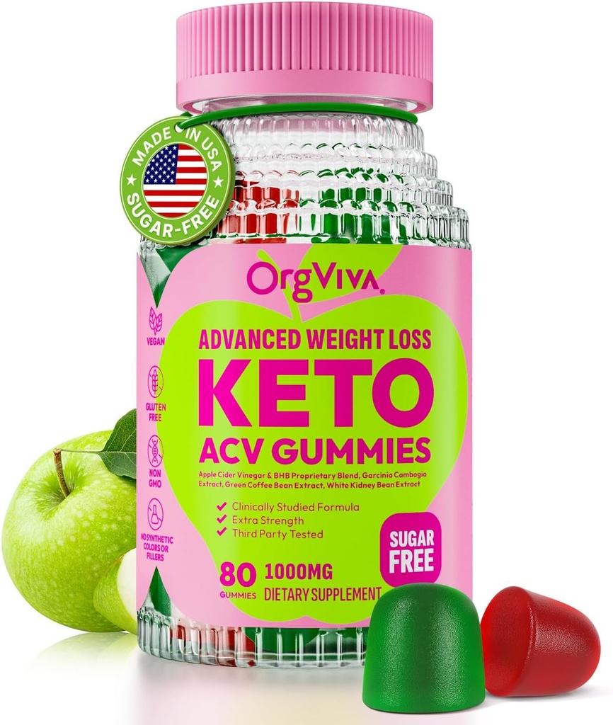 Keto Acv Gummies Advanced Kaalulangus: Õunasiidri äädikakummid koos vitamiinidega, et toetada seedimist, ainevahetust ja immuunsüsteemi tervist - suhkruvaba 80 ct