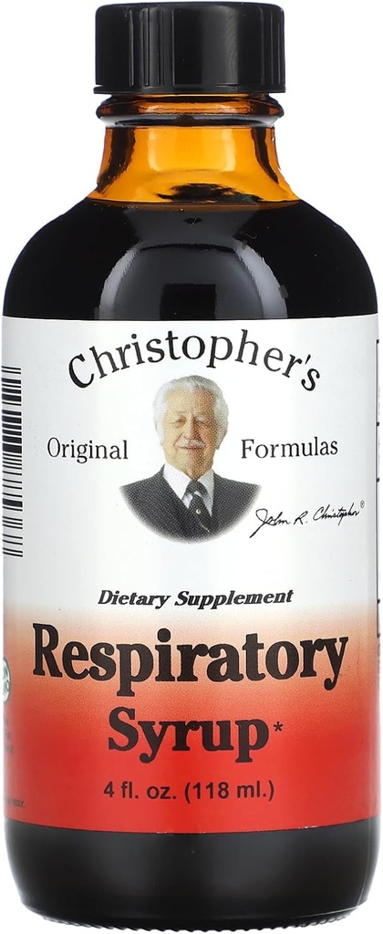 Christopheri originaalsed valemid Hingamisteede siirup 4 oz | Taimne tugi kopsudele, siinustele ja bronhide tervisele