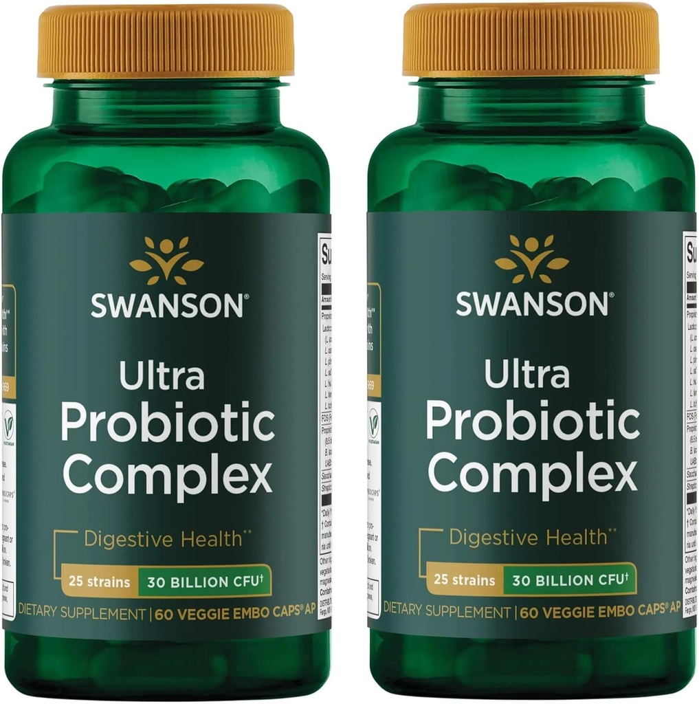 Swanson Ultra Probiootiline Kompleks 30 Miljardit Cfu 60 Veg Kapsleid (2 Pakend)