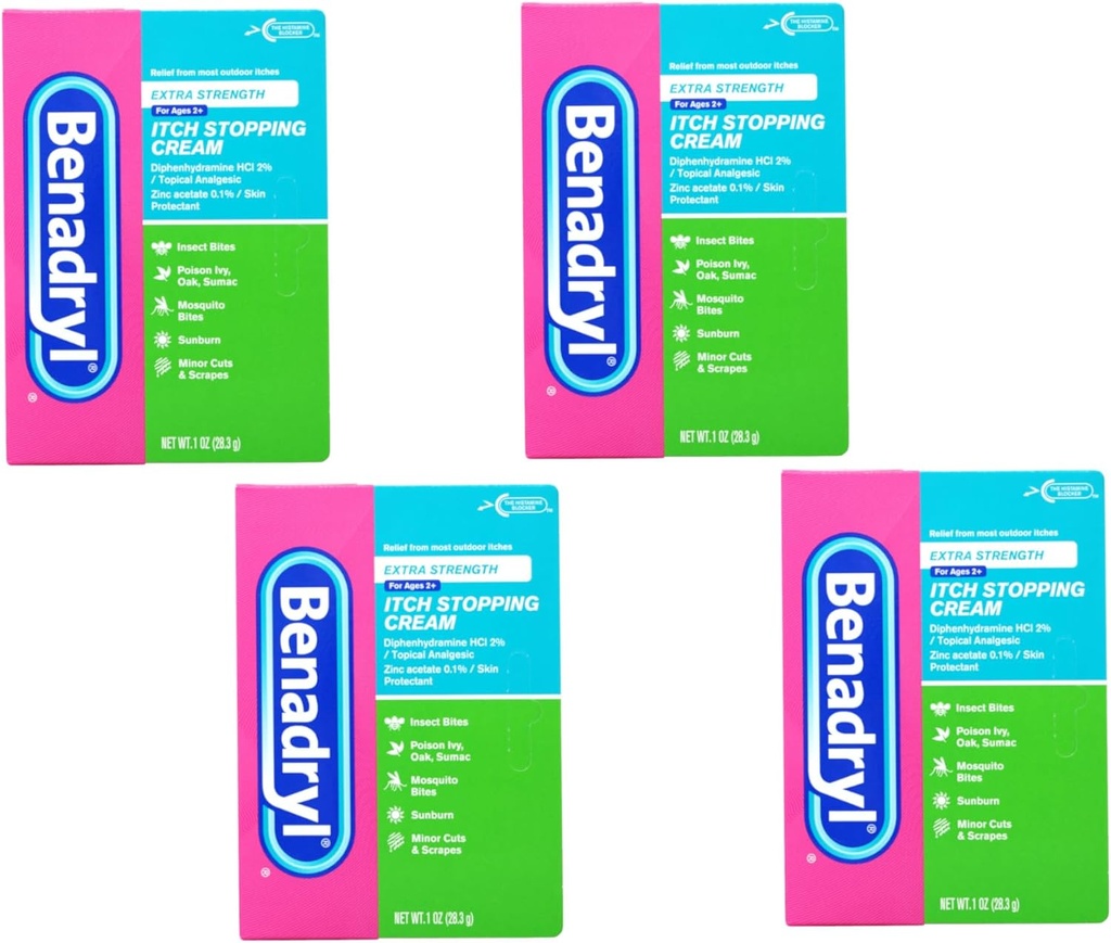 Benadryl Itch Stopping Cream Extra Tugevus 1 oz (Pack of 4)
