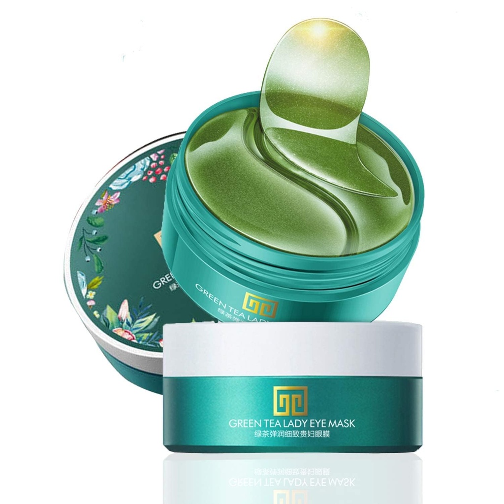 Silmamaski all, kollageeni silmamask 60 tk, roheline tee ekstrakt silmapatsude all, mask puhtunud silmade jaoks, Undereye Dark Circles ravi, silmade all, kortsudevastased geelpadjad