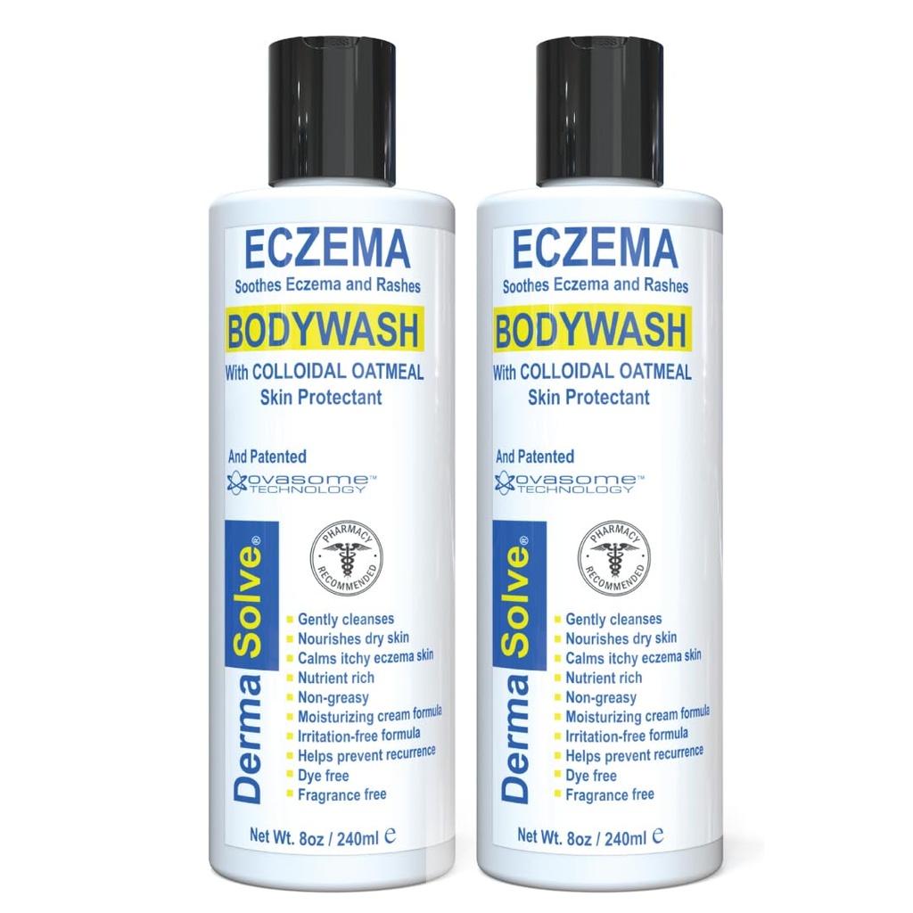 Dermasolve Eczema Relief Body Wash (2 Pack) | Kaitseb, niisutab ja parandab nahka - Lapsed, Imikud ja täiskasvanud - Steroid tasuta
