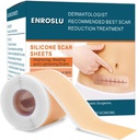 Silicone Scar Sheets'i uuendamine (1,6" x 120" - 3 meetrit), meditsiinilise klassi silikoon-scar Tape, armi eemaldamise ribad akne jaoks, põletus armid C-sektsioon ja Keloidi kirurgia armid Ravilehed