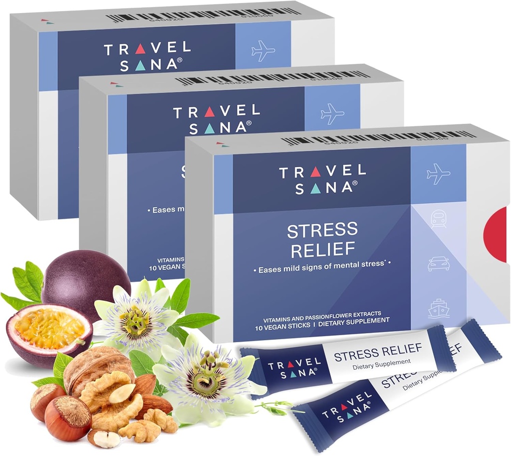 Stressi leevendamine |Passionflower 200mg |Vitamiin B6 ja B12 |Premium |Looduslik täiendus | Leevendab stressi reisides |Kiire toimega | 10 pulka (3. pakk)