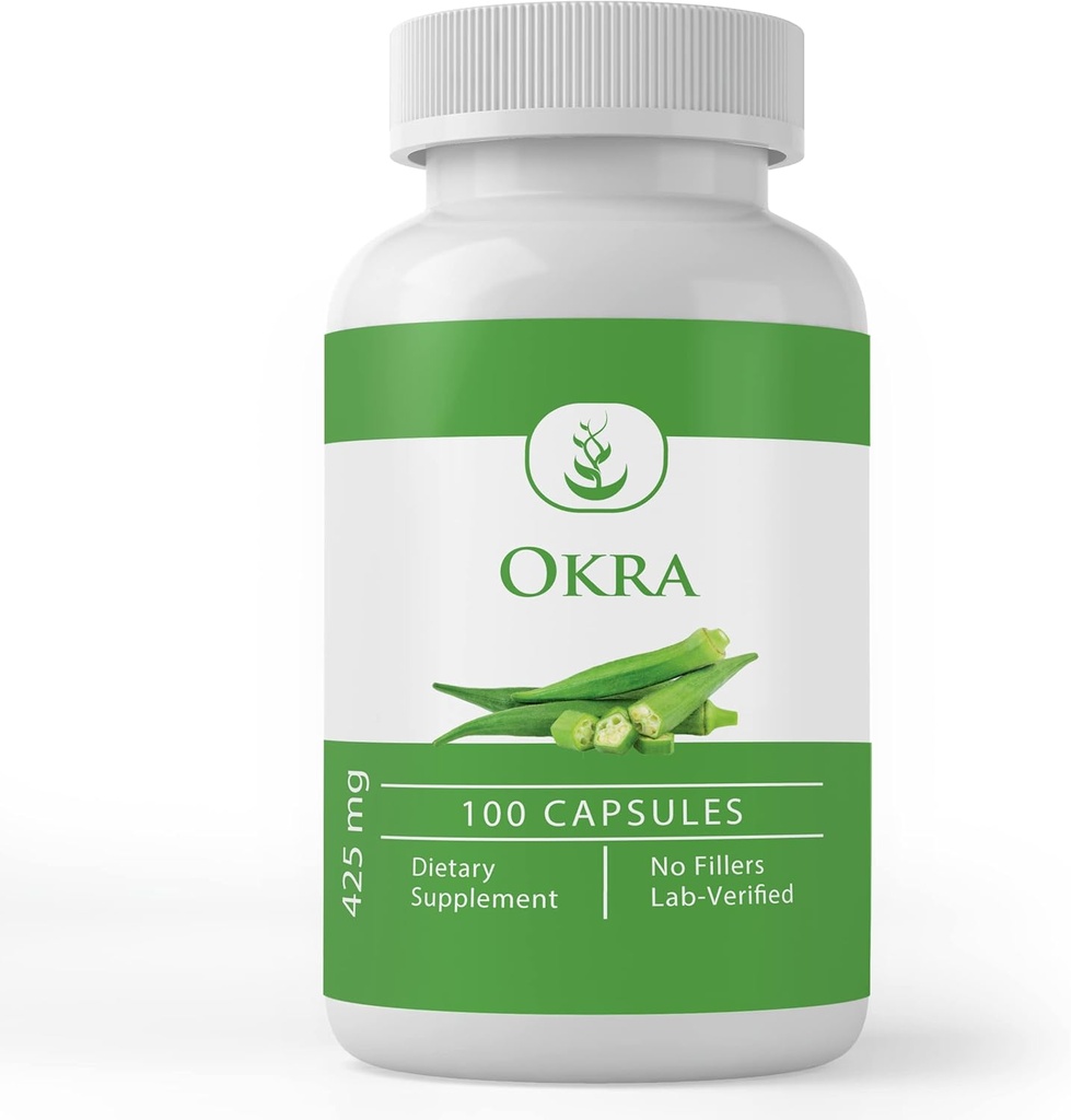 Puhas originaal koostisosad Okra ekstrakt (100 kapslit), alati puhas, ei lisaaineid ega täiteaineid